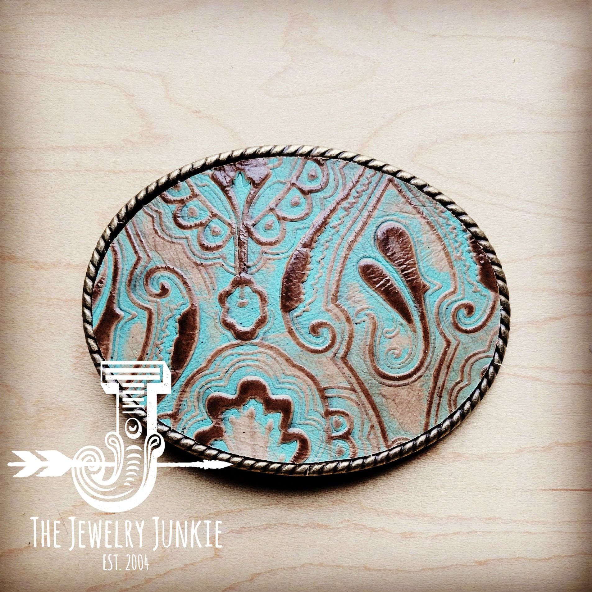 The Jewelry Junkie Turquoise Slab Belt Buckle 901a