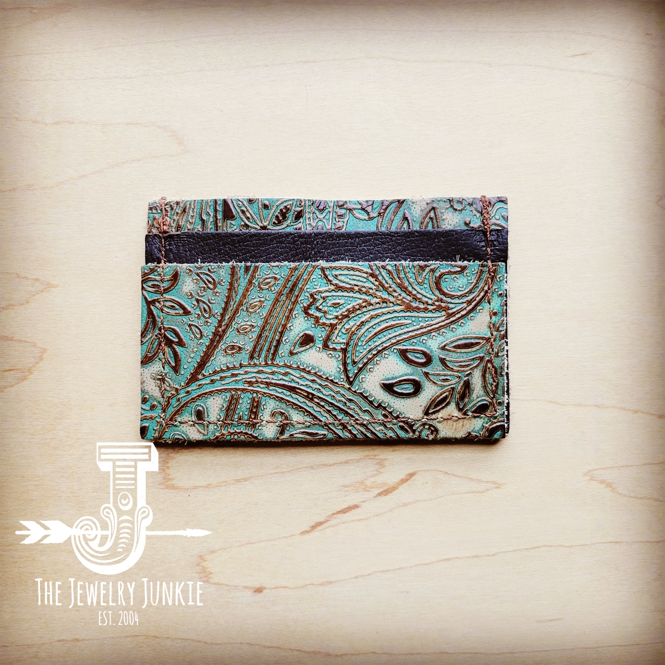 Embossed Leather Credit Card Wallets