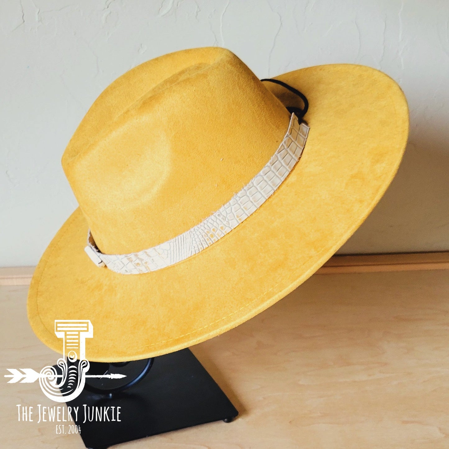 Boho Western hat with genuine leather hat band and Turquoise stone