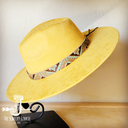 Boho Western hat with genuine leather hat band feathers and turquoise