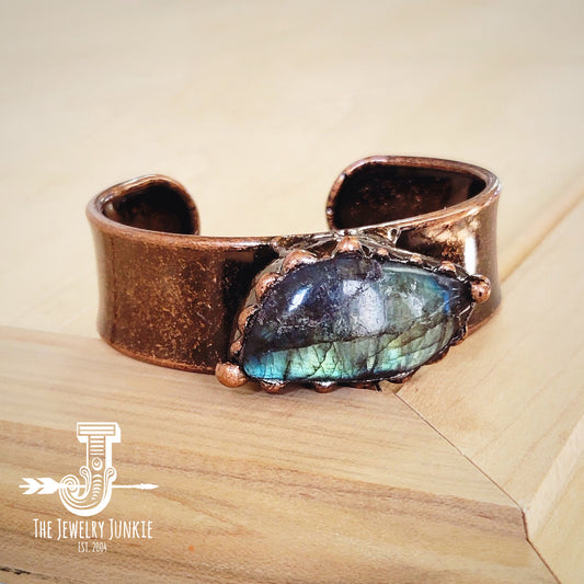 Genuine Natural Labradorite Cuff Bracelet 810c