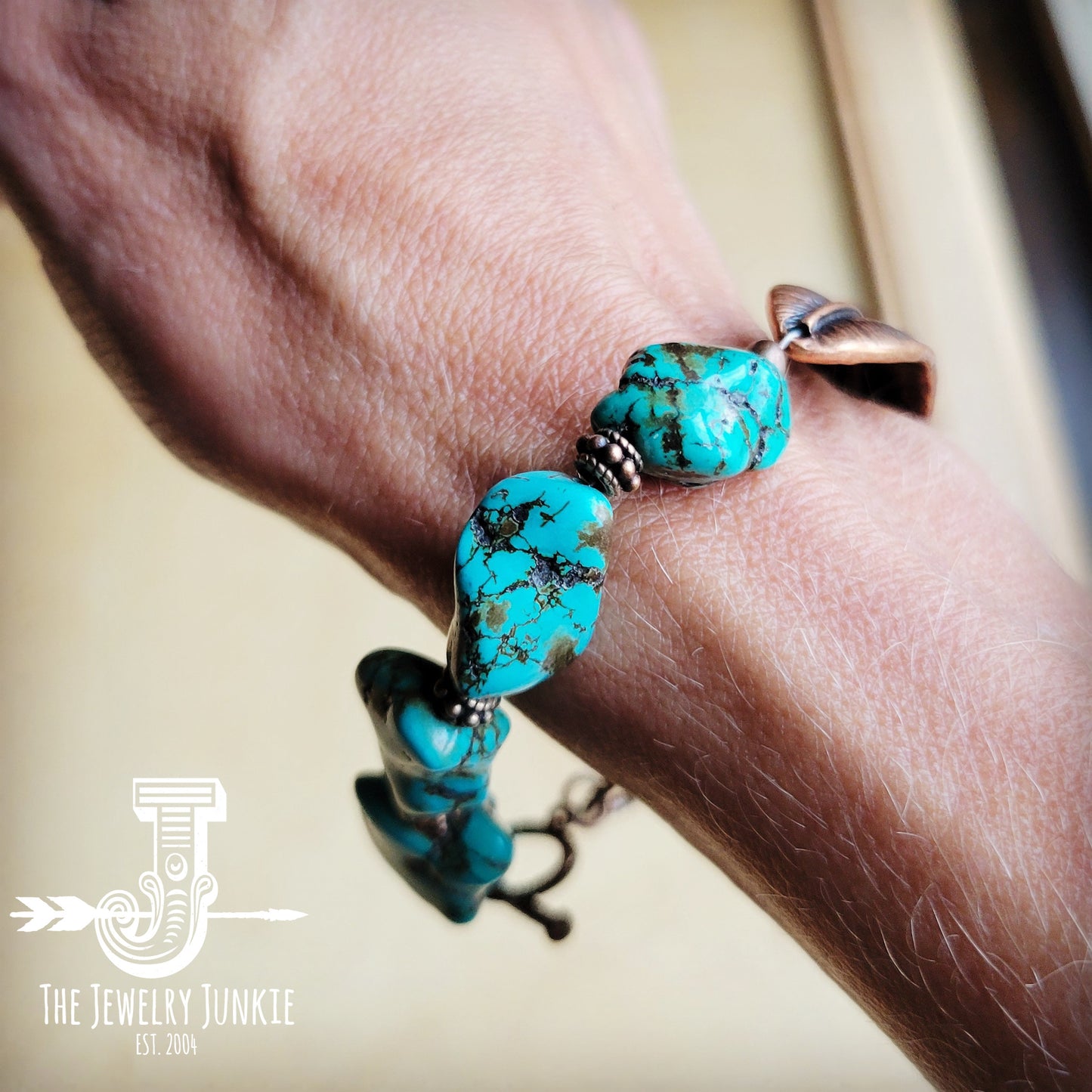 Turquoise Feather Beaded Bracelet