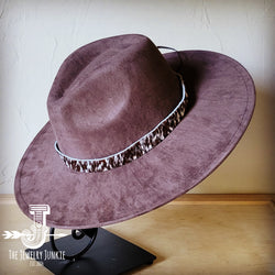 Boho Western hat with genuine leather hat band feathers and turquoise