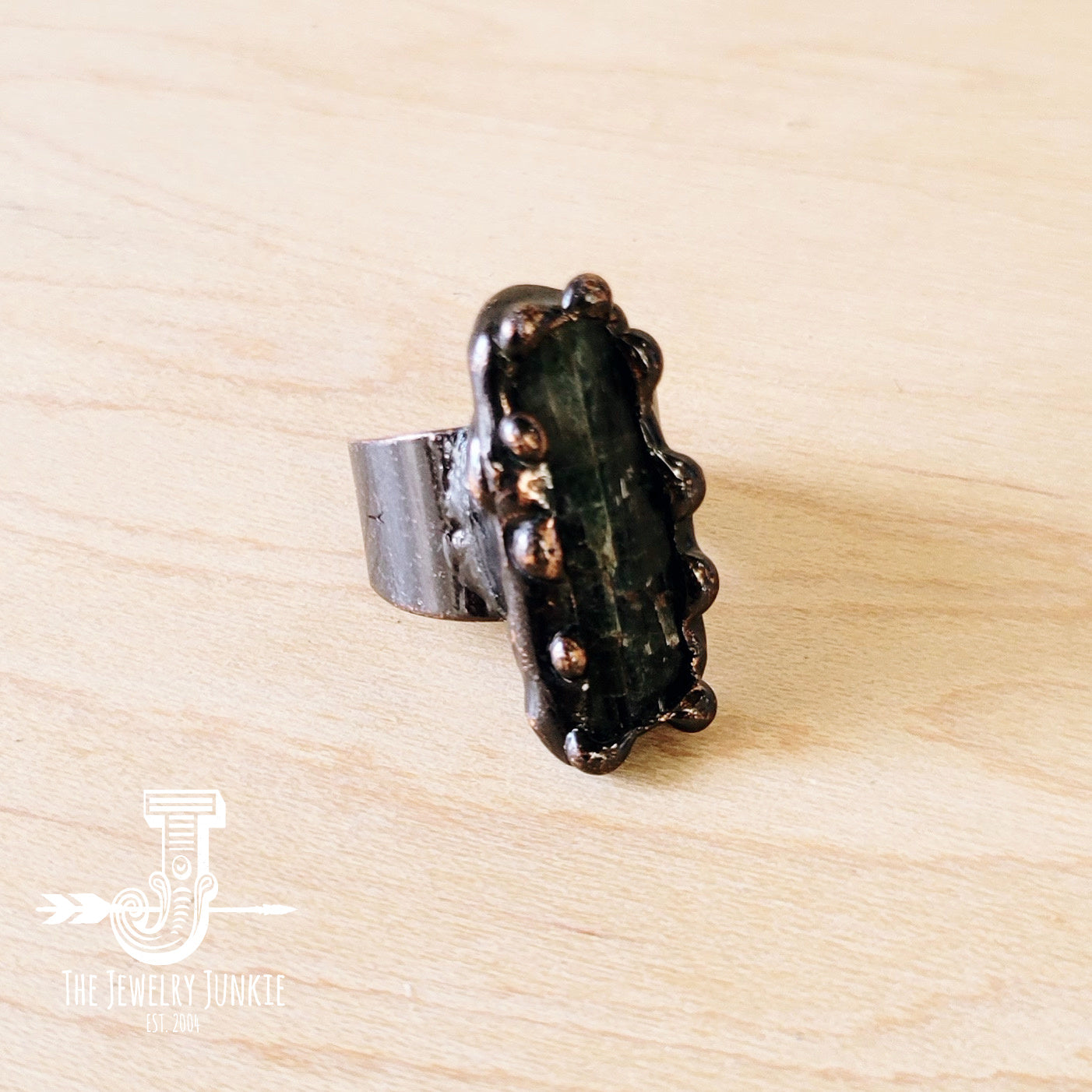 Black Tourmaline Slab Ring 012i