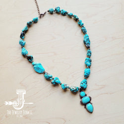 Blue Turquoise Necklace and copper w/ Turquoise Pendant 259L