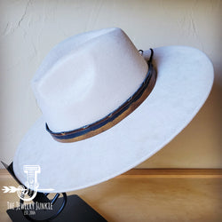 Boho Western hat with genuine leather hat band feathers and turquoise