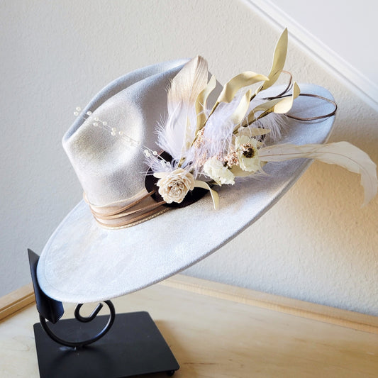 CUSTOM Hand-Painted Bridal Cowgirl Western Boho Hat A63