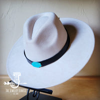 **Brown Cognac or Black Leather Hat Band Only w/ Turquoise Slab 950x