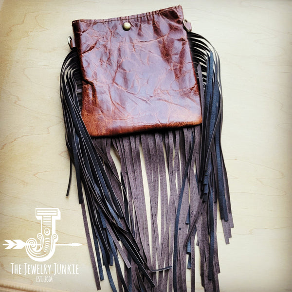 **Small Crossbody Handbag Brown Laredo w/ Full Fringe 514k