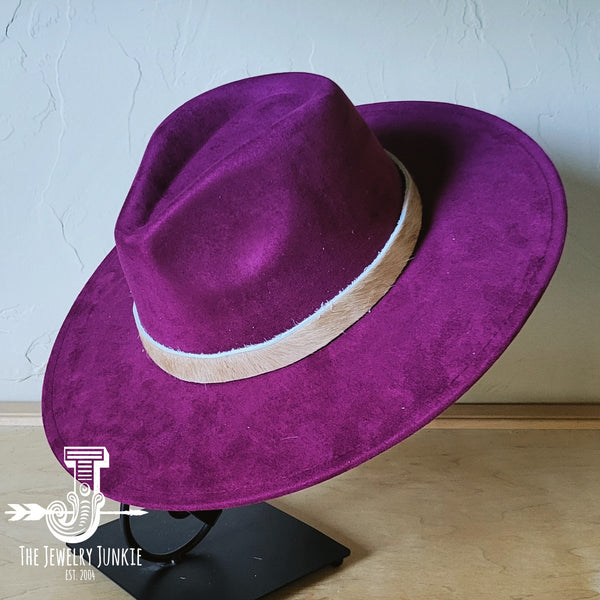 Boho Western hat with genuine leather hat band feathers and turquoise