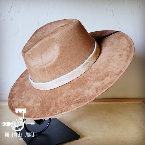 Boho Western hat with genuine leather hat band feathers and turquoise