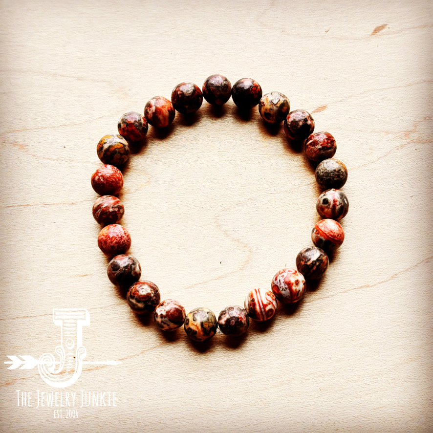 Leopard Jasper Beaded Stretch Bracelet