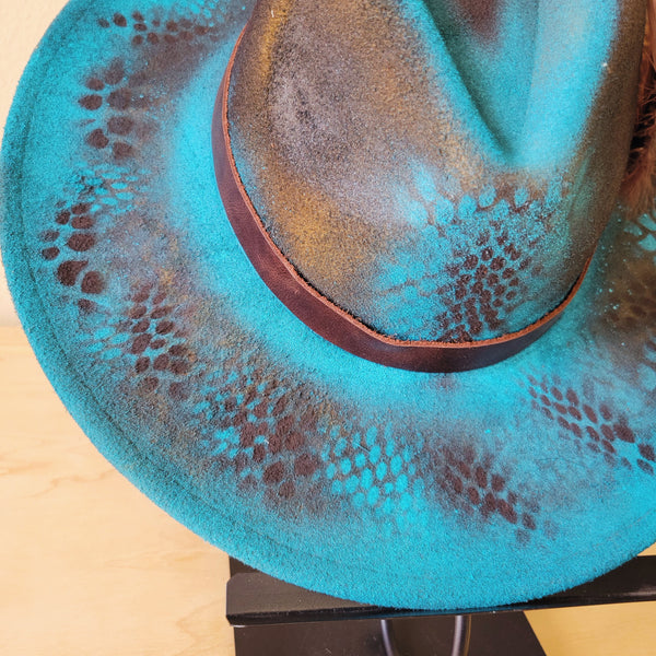 CUSTOM Hand-Painted Cowgirl Western Boho Hat & Band (A13)