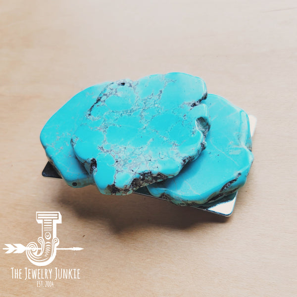 Triple Turquoise Slab Belt Buckle