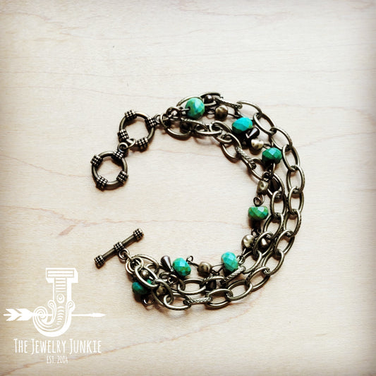 Green Jasper Triple Strand Bracelet