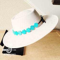 Turquoise Cross Beaded Hat Band (Band Only) 952f