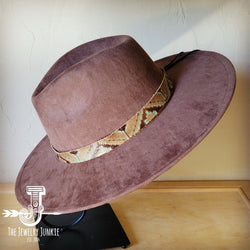 Boho Western hat with genuine leather hat band feathers and turquoise