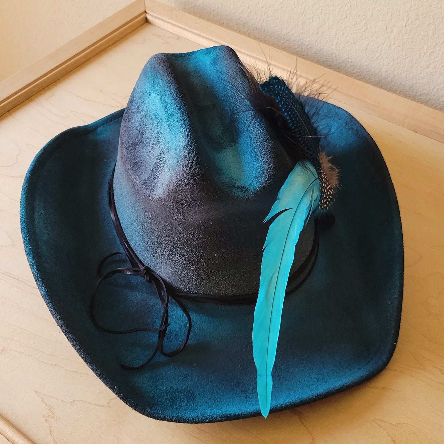 CUSTOM Hand-Painted Cowgirl Western Boho Hat & Band (A22)