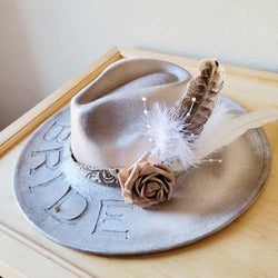 CUSTOM Hand-Painted Bridal Cowgirl Western Boho Hat A61