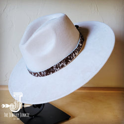 Boho Western hat with genuine leather hat band feathers and turquoise