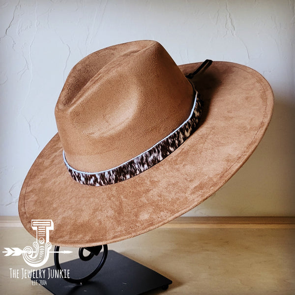 Boho Western hat with genuine leather hat band feathers and turquoise