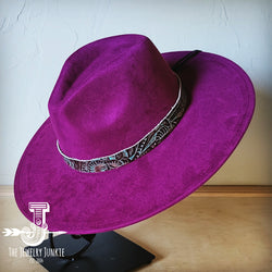 Boho Western hat with genuine leather hat band feathers and turquoise