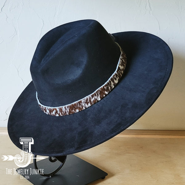 Boho Western hat with genuine leather hat band feathers and turquoise