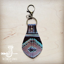 Leather Keychain-Turquoise Navajo