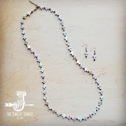 Long Mother-of-Pearl Cross Necklace 259p