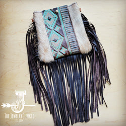 **Small Crossbody Handbag Turquoise Navajo w/ Full Fringe 514j