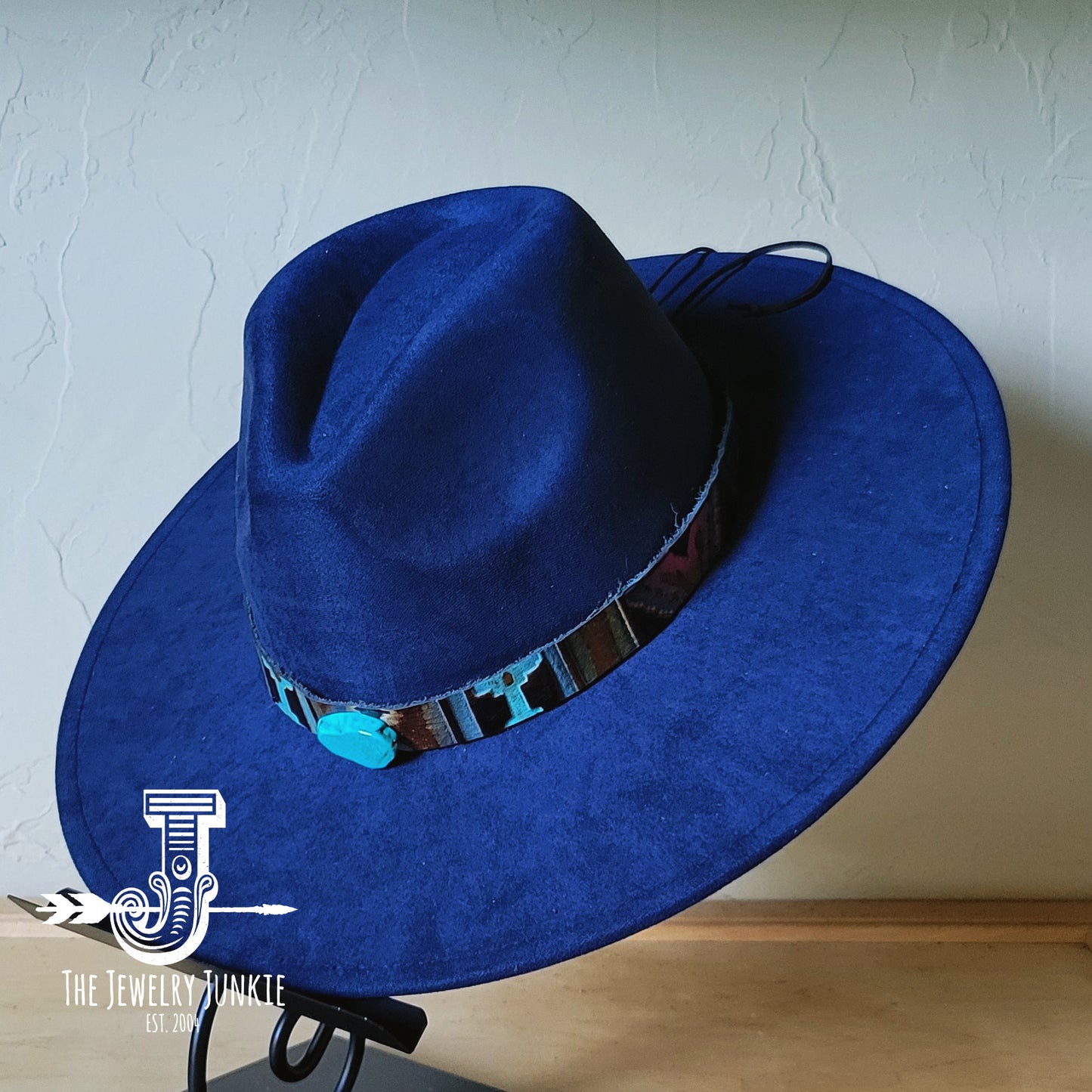 Boho Western hat with genuine leather hat band and Turquoise stone