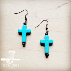 Blue Turquoise Cross Earrings 220w