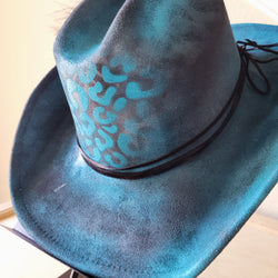 CUSTOM Hand-Painted Cowgirl Western Boho Hat & Band (A22)