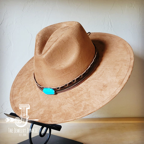 Red Brown Navajo Turq Slab Leather Hat Band + Choice of Hat 986h