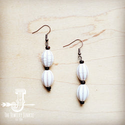 White Turquoise Melon Bead Earrings