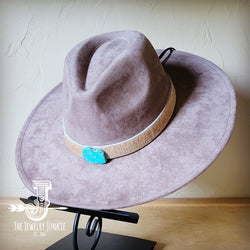 Boho Western hat with genuine leather hat band and Turquoise stone