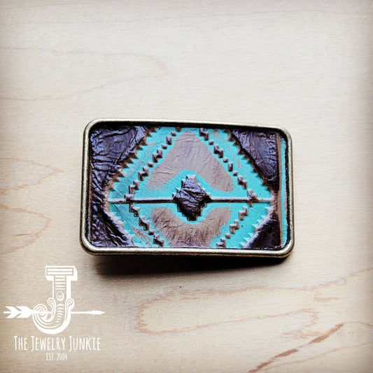 Navajo Leather Belt Buckle