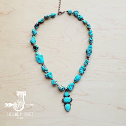 Blue Turquoise Necklace and copper w/ Turquoise Pendant 259L