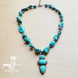 Blue Turquoise Necklace and copper w/ Turquoise Pendant 259L