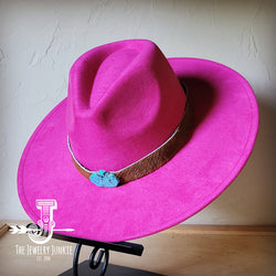 Boho Western hat with genuine leather hat band and Turquoise stone