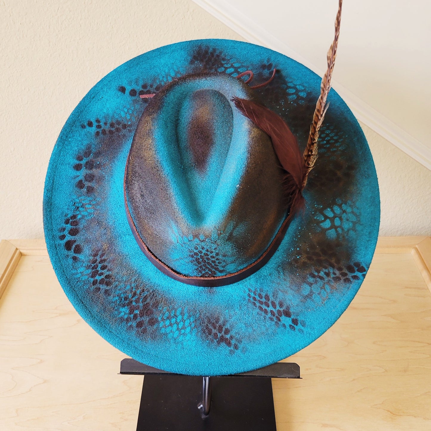 CUSTOM Hand-Painted Cowgirl Western Boho Hat & Band (A13)