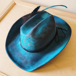 CUSTOM Hand-Painted Cowgirl Western Boho Hat & Band (A22)