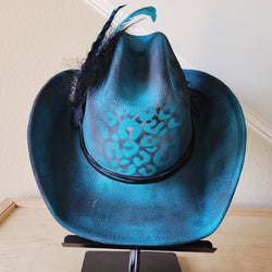 CUSTOM Hand-Painted Cowgirl Western Boho Hat & Band (A22)