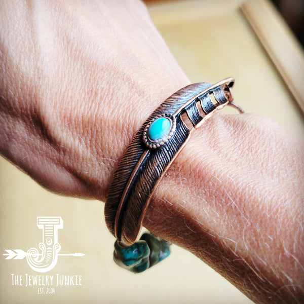 Turquoise Feather Beaded Bracelet