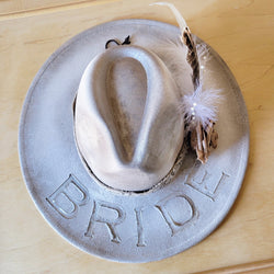 CUSTOM Hand-Painted Bridal Cowgirl Western Boho Hat A61