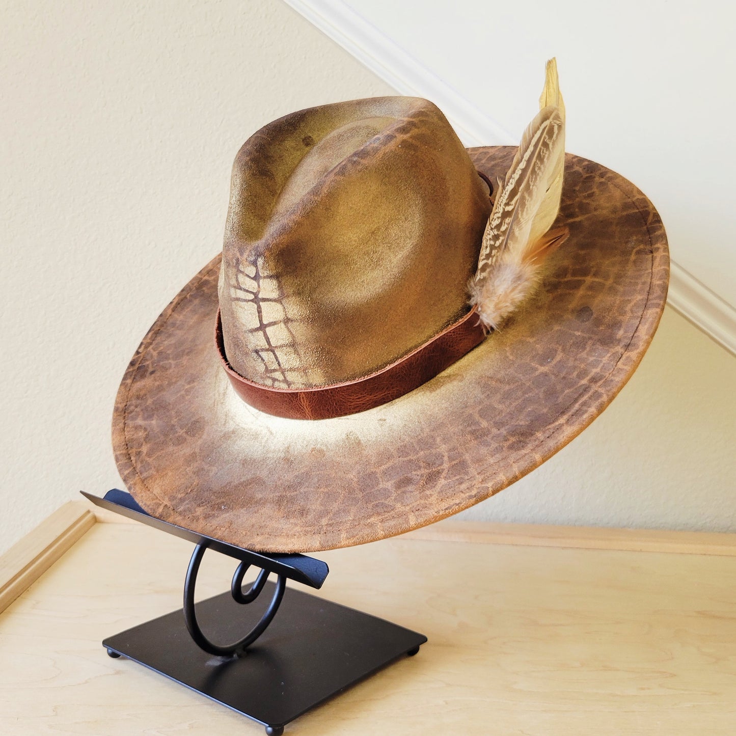 CUSTOM Hand-Painted Cowgirl Western Boho Hat & Band (A42)