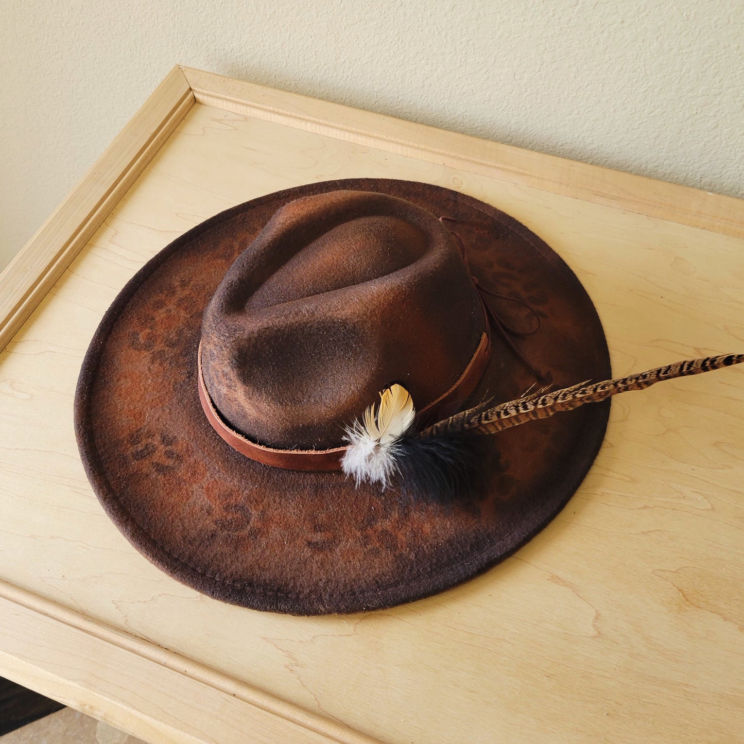 CUSTOM Hand-Painted Cowgirl Western Boho Hat & Band (A35)