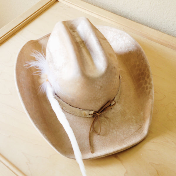 CUSTOM Hand-Painted Cowgirl Western Boho Hat & Band (A26)