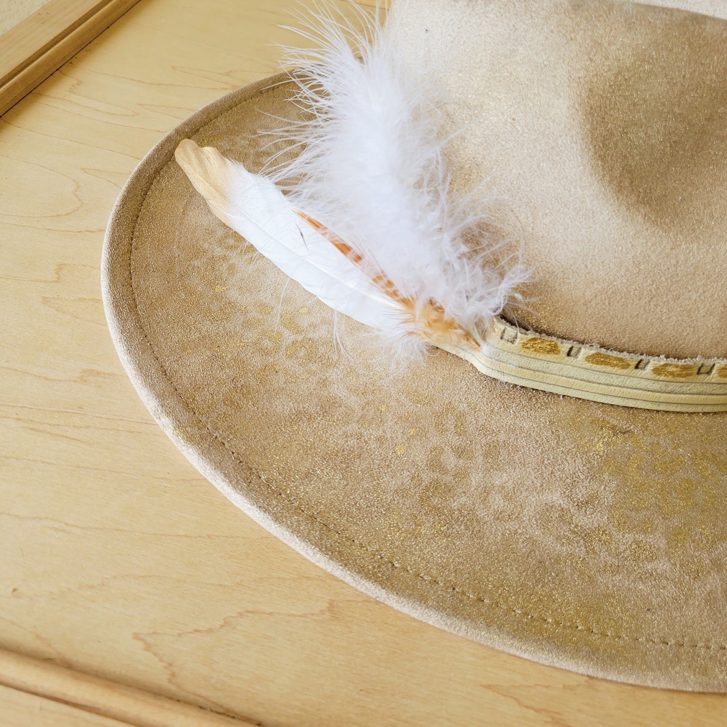 CUSTOM Hand-Painted Cowgirl Western Boho Hat & Band (A38)