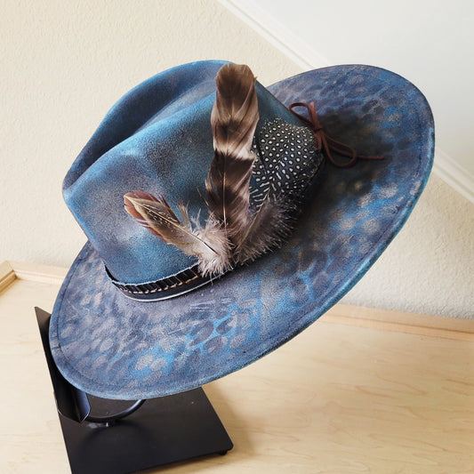 CUSTOM Hand-Painted Cowgirl Western Boho Hat & Band (A32)